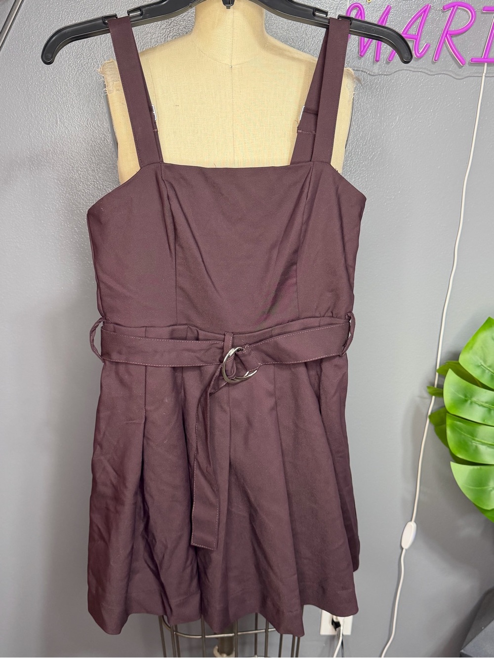 Women's Square-Neck Belted romper